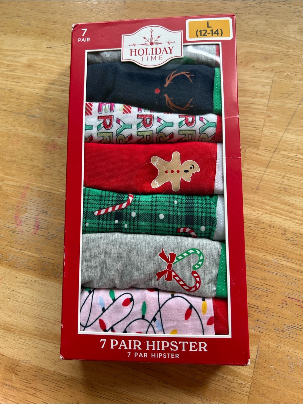 Woman’s underwear hipsters large 12/14 Christmas holiday pack candy cane